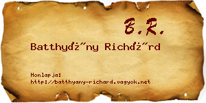 Batthyány Richárd névjegykártya